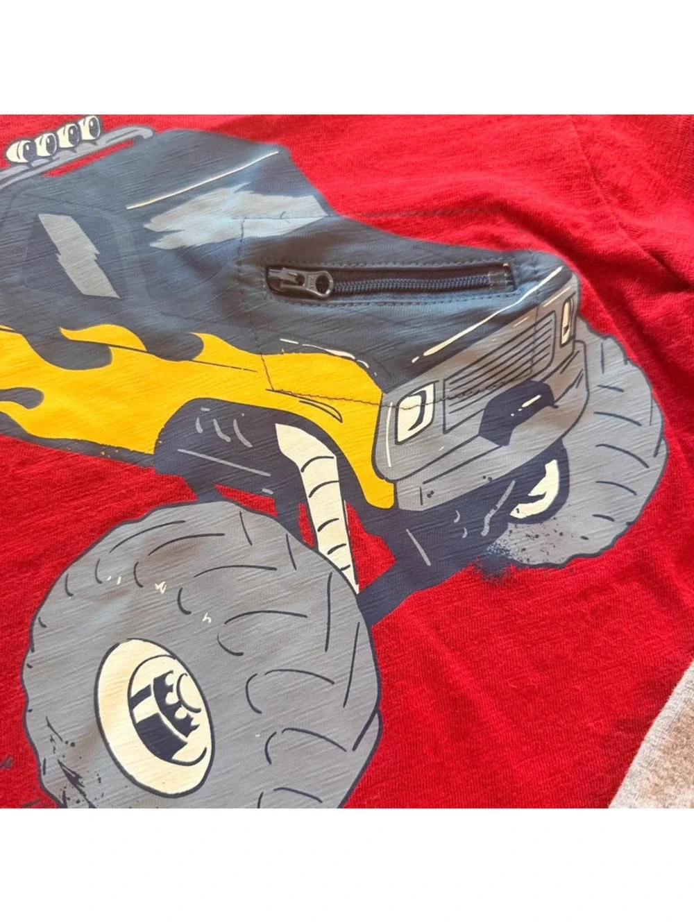 Carters long Sleeve Red Monster Truck Tee Size 5
